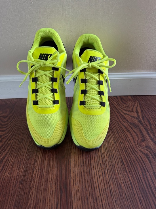 Nike Air Max Bright Yellow with Black Swoosh Athletic Sneakers